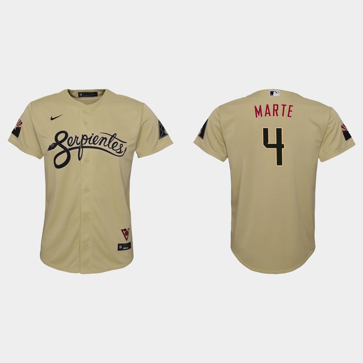 Arizona Diamondbacks #4 Ketel Marte Youth Nike 2021 City Connect MLB Jersey Gold