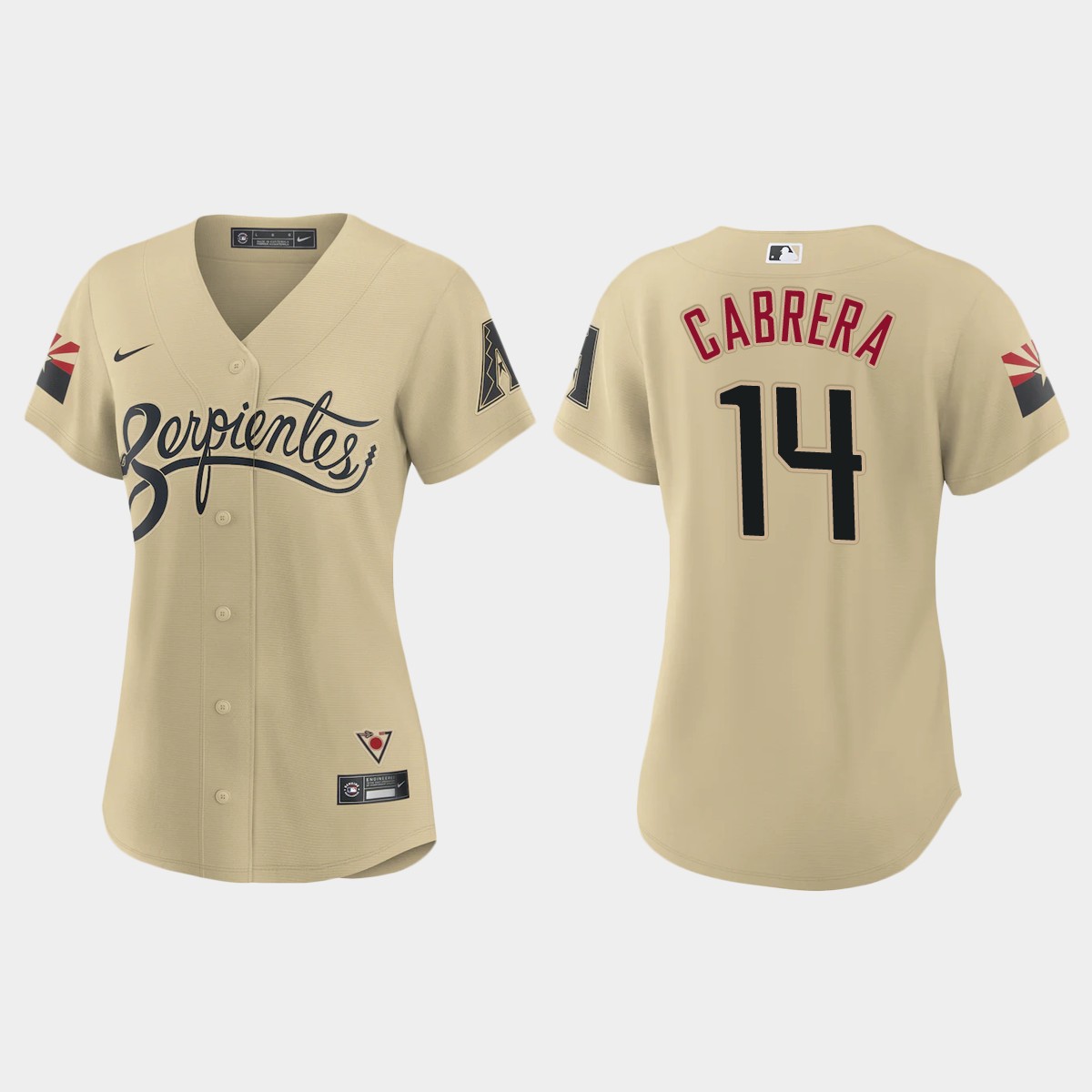 Arizona Diamondbacks #14 Asdrubal Cabrera Women's Nike 2021 City Connect MLB Jersey Gold