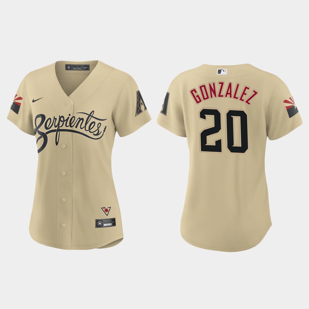 Arizona Diamondbacks #20 Luis Gonzalez Women's Nike 2021 City Connect MLB Jersey Gold