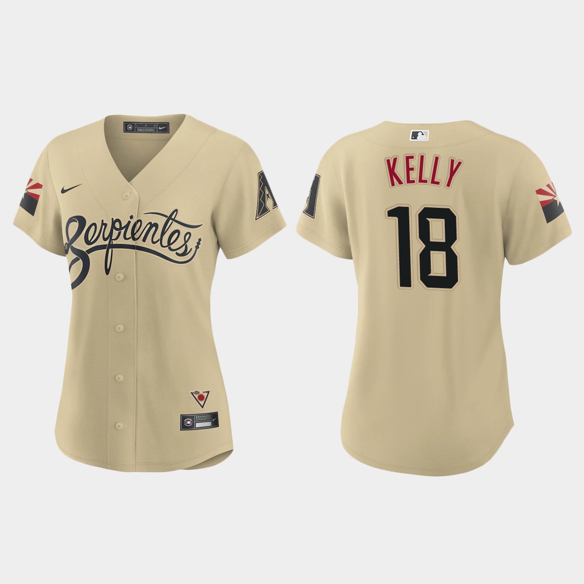 Arizona Diamondbacks #18 Carson Kelly Women's Nike 2021 City Connect MLB Jersey Gold