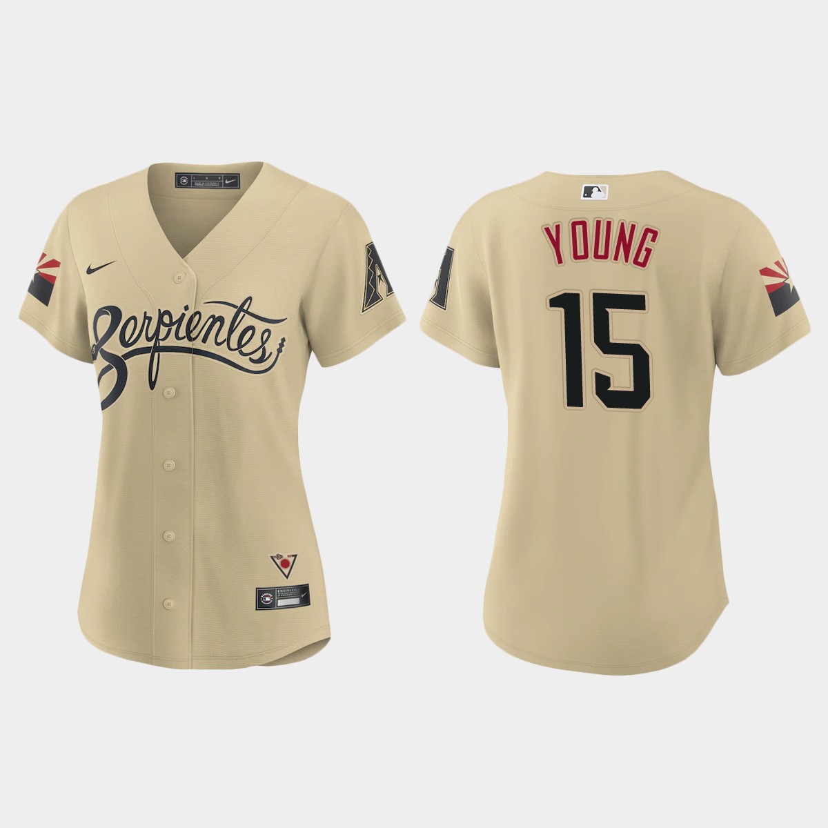 Arizona Diamondbacks #15 Andrew Young Women's Nike 2021 City Connect MLB Jersey Gold