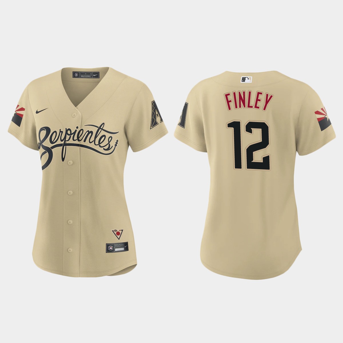 Arizona Diamondbacks #12 Steve Finley Women's Nike 2021 City Connect MLB Jersey Gold