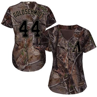 Diamondbacks #44 Paul Goldschmidt Camo Realtree Collection Cool Base Women's Stitched Baseball Jersey