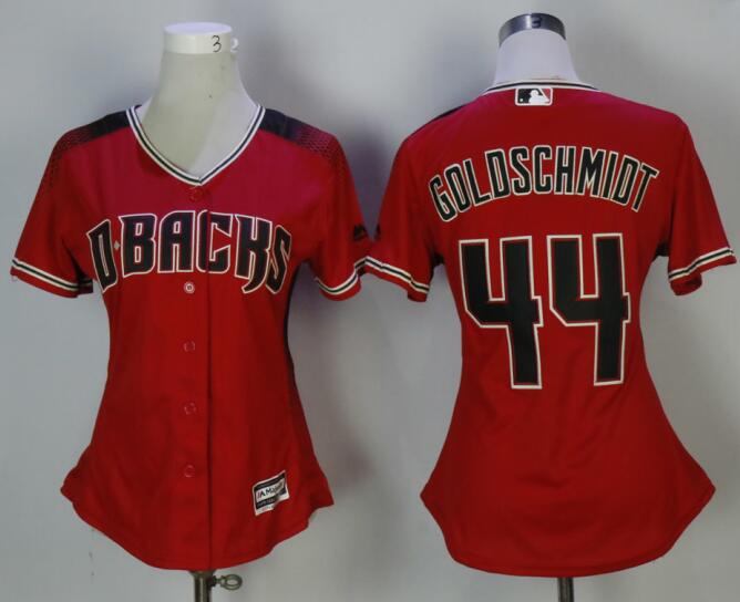 Diamondbacks 44 Paul Goldschmidt Red Sedona Women Cool Base Jersey