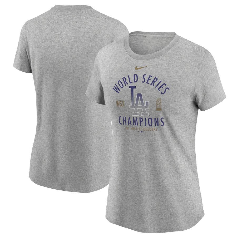 Los Angeles Dodgers Nike Women's 2020 World Series Champions T-Shirt Heather Charcoal