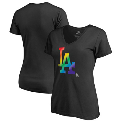 Women's Los Angeles Dodgers Fanatics Branded Pride Black T-Shirt