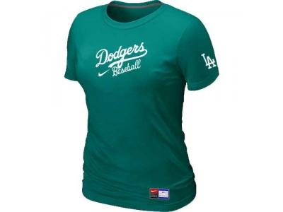 Women Los Angeles Dodgers NEW L.Green Short Sleeve Practice T-Shirt