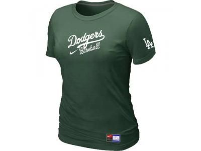 Women Los Angeles Dodgers NEW D.Green Short Sleeve Practice T-Shirt