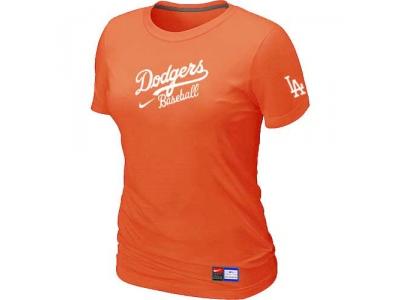 Women Los Angeles Dodgers NEW Orange Short Sleeve Practice T-Shirt