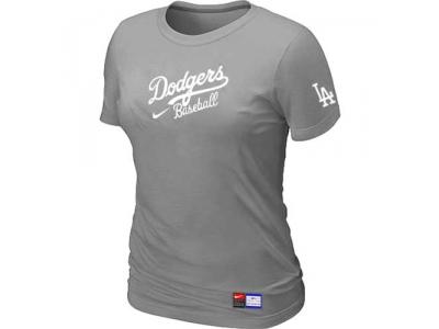 Women Los Angeles Dodgers NEW L.Grey Short Sleeve Practice T-Shirt