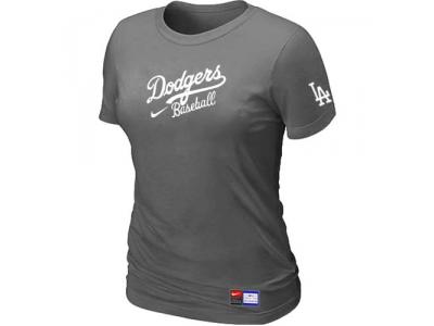 Women Los Angeles Dodgers NEW D.Grey Short Sleeve Practice T-Shirt