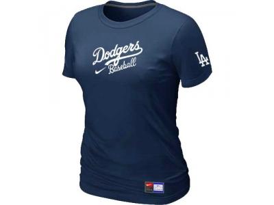 Women Los Angeles Dodgers NEW D.Blue Short Sleeve Practice T-Shirt