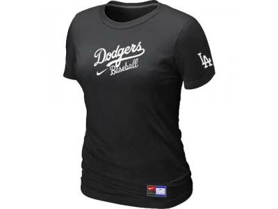 Women Los Angeles Dodgers NEW Black Short Sleeve Practice T-Shirt