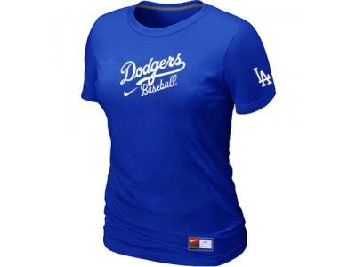 Women Los Angeles Dodgers NEW Blue Short Sleeve Practice T-Shirt