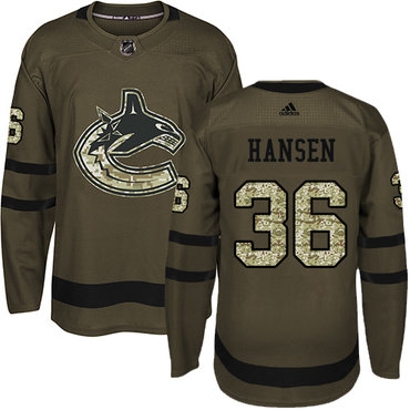 Adidas Canucks #36 Jannik Hansen Green Salute to Service Stitched NHL Jersey