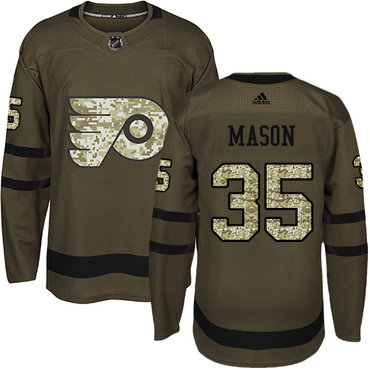 Adidas Flyers #35 Steve Mason Green Salute to Service Stitched NHL Jersey