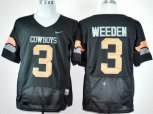 oklahoma state cowboys 3# brandon weeden black pro combat ncaa jerseys