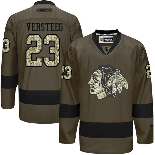 Blackhawks #23 Kris Versteeg Green Salute to Service Stitched NHL Jersey