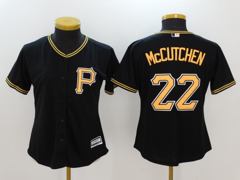 Women Pirates 22 Andrew Mccutchen Black Cooperstown Collection Mesh Batting Practice Jersey