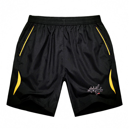 Men's Washington Capitals Black Gold Stripe Hockey Shorts