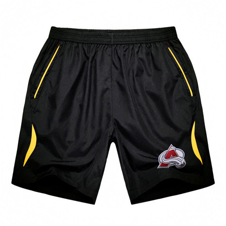 Men's Colorado Avalanche Black Gold Stripe Hockey Shorts