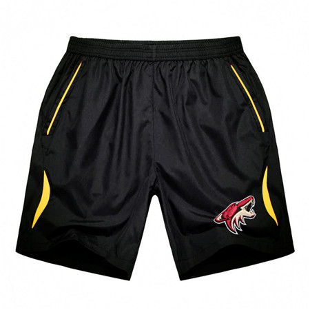 Men's Phoenix Coyotes Black Gold Stripe Hockey Shorts