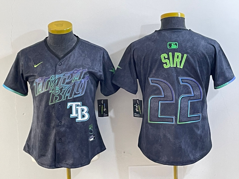 Women Tampa Bay Rays #22 Jose Siri Charcoal 2024 City Connect Limited Stitched Baseball Jersey