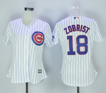 Cubs 18 Ben Zobrist White Women New Cool Base Jersey