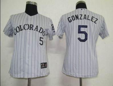 women colorado rockies 5 gonzalez grey jerseys