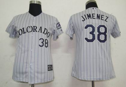 women colorado rockies 38 jimenez grey jerseys