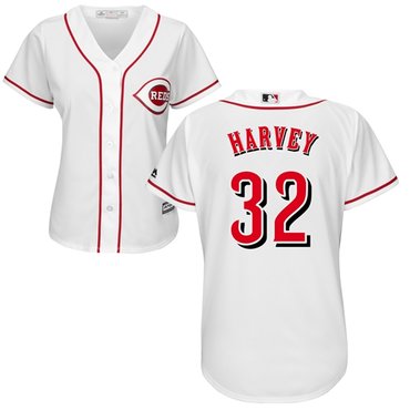 Reds #32 Matt Harvey White Home Women's Stitched Baseball Jersey