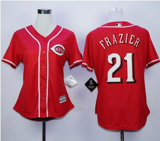 Women Cincinnati Reds #21 Todd Frazier Red Alternate Cool Base Stitched MLB Jersey