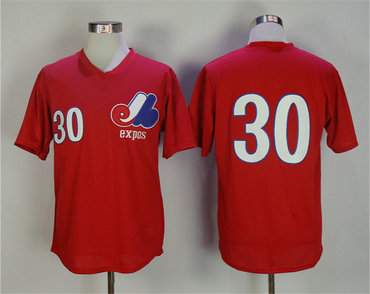 Expos 30 Tim Raines Red 1982 BP Jersey