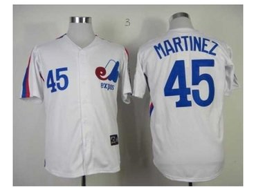 mlb jerseys montreal expos #45 martinez m&n white