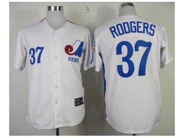 mlb jerseys montreal expos #37 rodgers m&n white