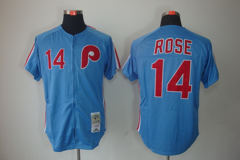 MLB Montreal Expos 14 Rose Blue Jerseys M&N 1980