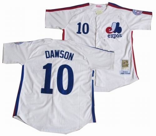 montreal expos 10 andre dawson road mitchell & ness jersey white