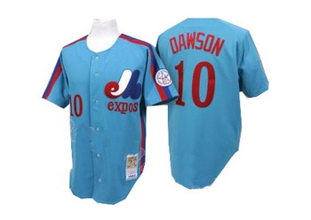 mitchell and ness montreal expos 10 andre dawson blue jersey