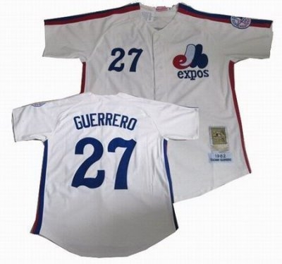 montreal expos 27 vladimir guerrero white jerseys throwback