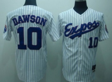 montreal expos 10 dawson white pinstripe throwback jersey