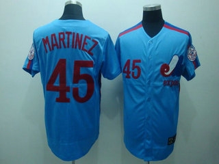 montreal expos 45 martinez blue jerseys throwback