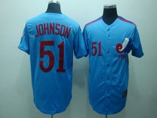 montreal expos 51 johnson blue jerseys throwback