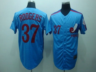 montreal expos 37 roogers blue jerseys throwback