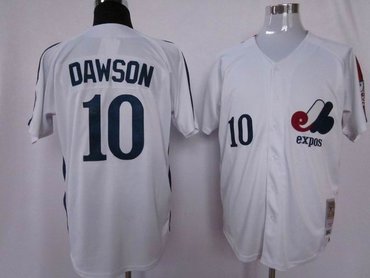 mlb montreal expos #10 andre dawson m&n white