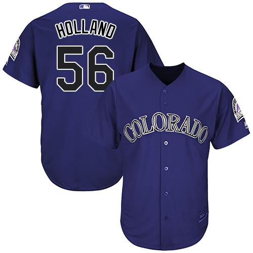 Rockies #56 Greg Holland Purple Cool Base Stitched Youth MLB Jersey