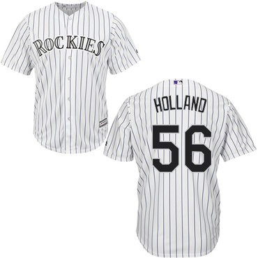 Rockies #56 Greg Holland White Cool Base Stitched Youth MLB Jersey