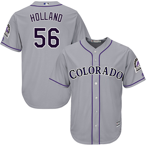 Rockies #56 Greg Holland Grey Cool Base Stitched Youth MLB Jersey