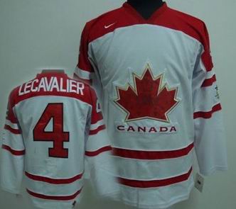 Ice Hockey 2010 OLYMPIC Team Canada 4 LECAVALIER White jersey