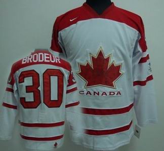 Ice Hockey 2010 OLYMPIC Team Canada 30 Brodeur white jersey