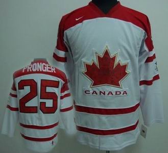 Ice Hockey 2010 OLYMPIC Team Canada 25 PRONGER white jersey